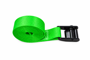 Sangle de fixation moto en polyester 25 mm (1 pouce) verte, 300 kg, sans crochet, certifiée CE, boucle à came, meilleur prix - Product Image 5