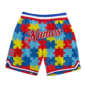 Yourteams Men's Basketball Shorts <b>Teal</b> Purple Custom Sublimation Print Breathable Mesh Elastic Waist Sporty Style - Product Image 5