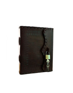 Carnet en cuir fait main indien avec papier recyclé sans acide, nouveau journal artisanal avec serrure et clé intégrées, idéal pour un cadeau - Product Image 6