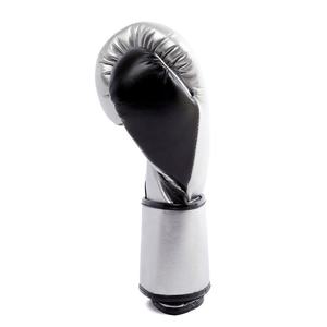 Guantes de Boxeo Modelo OEM Silver Black Fly Strap, 100% Cuero Genuino, Guantes Profesionales Ligeros para Entrenamiento de Muay Thai - Product Image 3