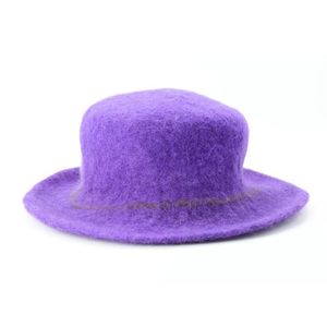 Handmade <b>Purple</b> Wool Felt Bucket <b>Hat</b> - Product Image 4
