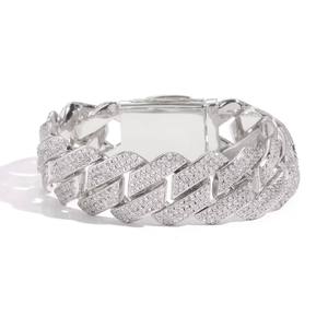 Pulsera de tenis de lujo con diamantes de moissanita estilo hip hop, suministro directo de fábrica, pulsera brillante con incrustaciones para hombres y mujeres, adecuada para ambos. - Product Image 1