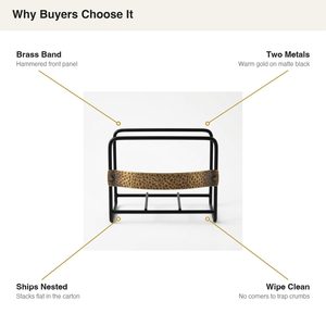 Porte-serviettes en fer fait main (16 cm) - Design Bandhini en laiton noir - Fil bicolore - Décoration d'intérieur - Fête de mariage - Product Image 5