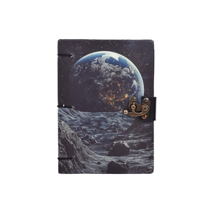 Premium <b>A5</b> Hard Cover Space Theme Notebook with Lock 100 Pages | Handmade Paper Journal Eco Friendly Luxury <b>Diary</b> Gift Notebook - Product Image 3