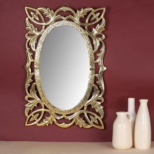 Aluminium Frame Wall <b>Mirror</b> Golden Finish <b>Vintage</b> Decorative <b>Mirror</b> for Bedroom Living Room Hallway Home Decor Wall Mount <b>Mirror</b> - Product Image 3