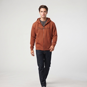 Dumela Men's Rust <b>Orange</b> Zip Up <b>Hoodie</b> Regular Fit Casual Letter Print Sweatshirt - Product Image 5