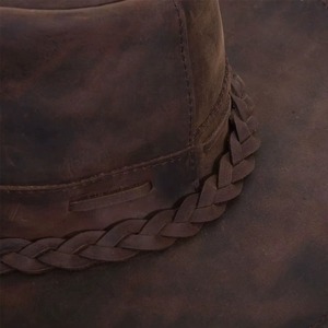 Wholesale rate leather <b>hat</b> for Men's casual Outdoor wear leather <b>hats</b> high quality 100%leather buckets <b>hats</b> for sale - Product Image 5