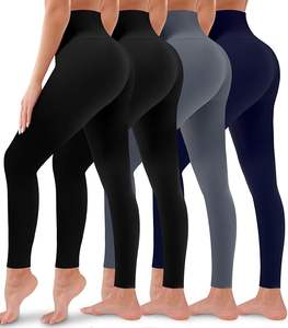 Leggings de yoga sin costuras color granate de secado rápido para mujer, 100% algodón, cintura alta, con logo personalizado, pantalones ajustados para mujer en venta - Product Image 2