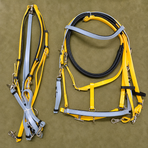 Ensemble de bridons pour chevaux Premium I S INTERNATIONAL, véritable PVC bleu et blanc, équipement équestre |   Harnais de cheval réglable et confortable - Product Image 3