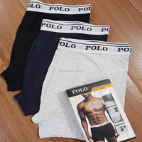Lot de 3 boxers en coton pour homme, taille élastique, surplus de production, marque originale, stock disponible en gros