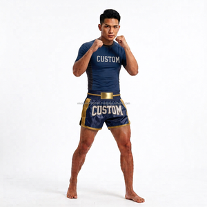 Conjunto de Pantalones Cortos de Muay Thai y Camiseta Deportiva para Artes Marciales Mixtas y Boxeo, al por Mayor - Product Image 1