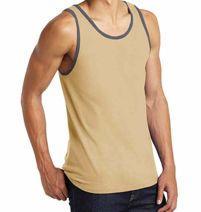 High Quality Vintage Men's Fitness Custom Solid Color Quick Dry Tank <b>Tops</b> <b>Plus</b> <b>Size</b> Breathable Crewneck Cotton Knitted - Product Image 4