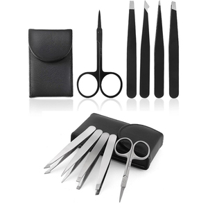 Pinzas de belleza de acero inoxidable, pinzas profesionales para extensión de pestañas, pinzas para depilar cejas, juego de herramientas de maquillaje para mujer, 1 ud. - Product Image 2