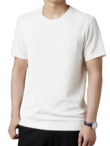 เสื้อยืดผู้ชายคุณภาพพรีเมียม ขายดีประจำฤดูร้อน ผ้าฝ้ายถัก 100% สีพื้น ทรงปกติ สวมใส่สบาย - Product Image 4