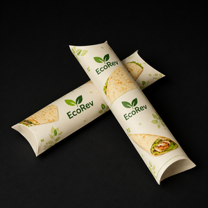 Takeaway Shawarma Chicken Roll Biodegradable Eco-Friendly <b>Disposable</b> Kraft Cardboard Lunch Wrap Food to Go Paper Box - Product Image 2