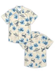Camisa cómoda para hombre, manga corta, estampado tropical, informal, para playa, con botones, verano, vibrante, colorida, floral, camiseta de verano para hombre - Product Image 2