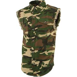 Chaleco Vaquero Ligero de Cuero DM4010 para Hombre, Estilo Camuflaje, con Aspecto Vintage y Desgastado, Sin Mangas, 2025 - Product Image 2