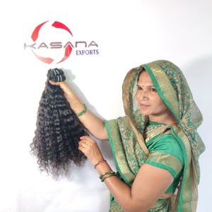 Extensiones de Cabello Humano Remy Virgen 100% Natural de la India, con Cutícula Alineada, Doble Trama a Máquina, Paquete de 100g para Mujer - Product Image 1