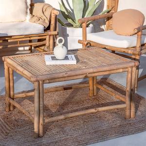 Table basse moderne en bambou, table d'appoint rectangulaire, table basse portable pour l'extérieur, pelouse, camping, patio, tabouret en bois naturel écologique - Product Image 3