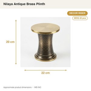 Antique Brass Solid Brass Nilaya 22 cm Handmade Decor <b>Riser</b> Plinth for Home Hotel Wedding <b>Table</b> Decorations - Product Image 4