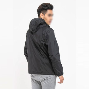 Custom Men's Polyester Zipper Windbreaker <b>Jacket</b> with High Quality Satin Printed Logo Hood-Fashionable Winter Running Gear - Product Image 3