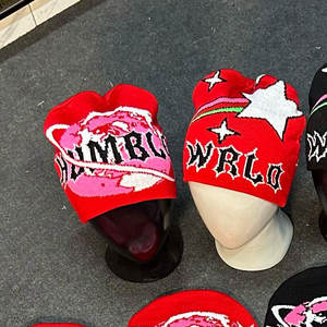 Logo personnalisé OEM de haute qualité, unisexe, en acrylique, tricoté pour l'hiver, imprimé, 2 couleurs unies, tendance, hip-hop, jacquard, broderie 3D à la main - Product Image 2