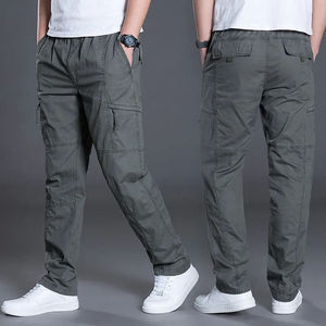 Top Selling Men's Cargo <b>Pants</b> Straight Leg Elastic Waist Multiple Pockets Lightweight Breathable Casual Wear <b>Summer</b> Style <b>Pants</b> - Product Image 4