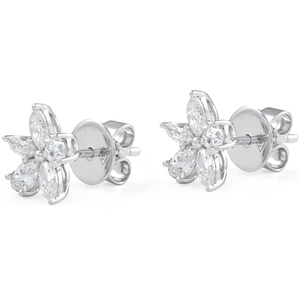 Boucles d'oreilles Fleurette avec diamants de laboratoire de forme poire et marquise - Product Image 2