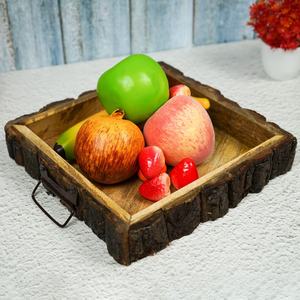 Vendedor caliente Bandeja de servicio redonda ecológica Venta al por mayor Bandeja de madera de acacia para uso en hoteles y restaurantes - Product Image 6