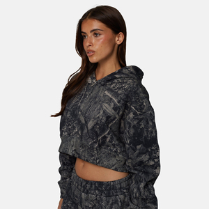 Sudadera con Capucha para Mujer, Manga Larga, Estampada, Tejida, Informal, para Otoño, 100% Algodón, Transpirable, Diseño Holgado - Product Image 6