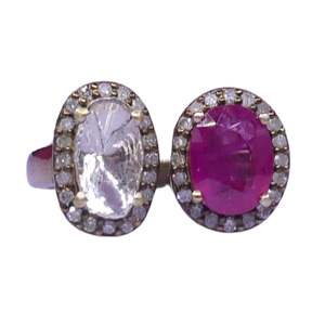 แหวนเงินแท้ 925 ชุบทอง ประดับพลอยทัวร์มาลีน ทรงโบราณ สำหรับทุกเพศ สั่งซื้อขั้นต่ำน้อย - Product Image 2