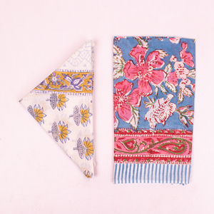 Bandana carré en coton imprimé à la main pour femme, motif floral multicolore, accessoires de mode, randonnée, sport - Product Image 3