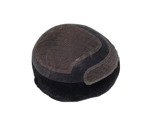 Taz Hair <b>Mens</b> Toupee 100% Human Hair <b>Wig</b> Raw Density 60%-150% Remy Indian Hair Pcs Waterproof Soft Deep Wave - Product Image 2