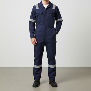 Combinaison réfléchissante pour les travailleurs du bâtiment avec bandes réfléchissantes de sécurité haute visibilité - Product Image 1