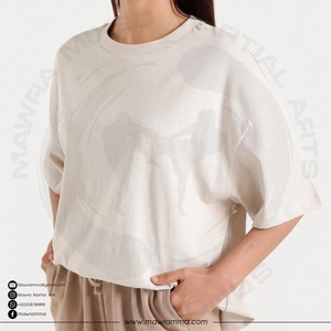 T-shirt personnalisé uni à col rond, manches courtes, streetwear, coton lourd 220g, épaules tombantes, unisexe - Product Image 3