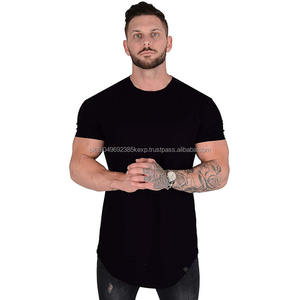 T-shirts ajustés pour hommes en gros T-shirt long coupe goutte Workout Gym Sporting Running Sweat-Wicking Tshits - Product Image 2