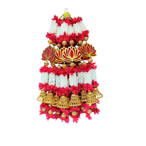 พวงมาลัยดอกมะลิผ้าสำหรับตกแต่งวัดอินเดีย ฉากหลังงานฮัลดี เมเฮนดี ของตกแต่งผนังงานแต่งงาน - Product Image 5