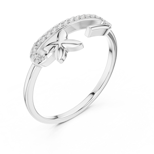 Anillo de Diamantes Cultivados en Laboratorio a Precio Accesible para Mujer, Oro Blanco de 18 Quilates con Baño de Rodio, Corte Brillante, para Compromiso, Boda, Regalo, Glamuroso - Product Image 1