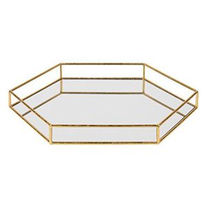 Bandeja de Servicio Decorativa de Metal Hecha a Mano, Bandeja Otomana con Acabado Dorado de Lujo para Decoración del Hogar, Mesa de Centro, Cocina, Bar - Product Image 4