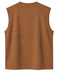 Custom <b>Brown</b> Sleeveless Tank <b>Top</b> Men Casual Gym <b>Vest</b> Breathable Cotton Summer Shirt Athletic Loose Fit Sportswear Training <b>Top</b> - Product Image 6