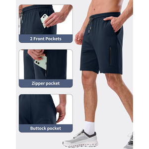 Shorts de jogging amples en coton mélangé personnalisé 250 g/m² pour hommes, respirants, légers, unis, avec logo personnalisé - Product Image 4