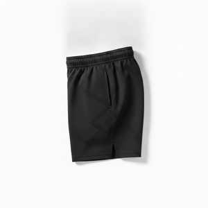 Shorts noirs à taille élastique, couleur unie, style vêtements d'arts martiaux - Product Image 5