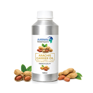 Huile de base d'arachide AARNAV 1000ml 100% pure extra vierge pressée à froid certifiée GMP Qualité supérieure Soin de la peau - Product Image 1