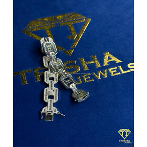 High Quality <b>Iced</b> <b>Out</b> Diamond Link Bracelet 925 Sterling Silver With VVS Lab Grown Diamond Setting Luxury Men’s Jewelry - Product Image 2