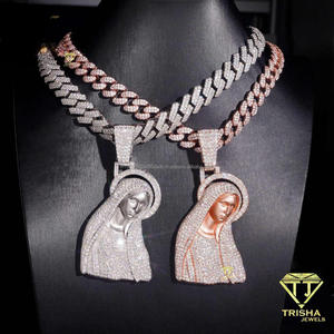 Luxury Spiritual Figure Pendant With Moissanite Diamond 925 Sterling Silver Fully Iced Statement Necklace - Product Image 6
