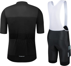 Ensemble maillot et short de cyclisme unisexe noir à manches courtes pour équipe - Product Image 2