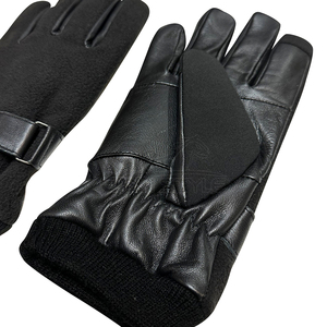 ถุงมือหนังขายส่งสำหรับฤดูหนาว  ขอบถัก  แบบ unisex  รองรับหน้าจอสัมผัส  โลโก้ลายนูน  กันลม  บุขนแกะ  ถุงมือกันหนาว - Product Image 4
