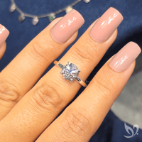 Bague de fiançailles solitaire en diamant de laboratoire rond de 2 carats certifié IGI en or blanc 18 carats