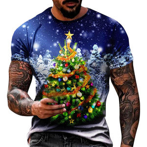 Camiseta navideña de 150 g/m² para hombre, impresión de logotipo personalizado, camiseta navideña de alta calidad para mujer, camiseta de algodón para hombre - Product Image 3