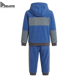 Survêtement deux pièces OEM épais, veste à capuche bleu roi avec détails graphiques et panneau latéral à motif assorti - Product Image 2